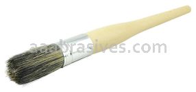 Weiler 40121 #8 15/16" Round Sash Brush Grey Bristle Fill 2-1/4" Trim Length Plain Foam Handle
