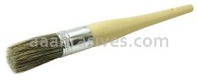 Weiler 40122 #10 1-1/16" Round Sash Brush Grey Bristle Fill 2-1/4" Trim Length Plain Foam Handle