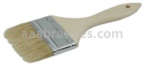 Weiler 40183 3" Vortec Pro Chip & Oil Brush White Bristle 1-3/4" Trim Length Wood Handle