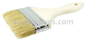 Weiler 40184 4" Vortec Pro Chip & Oil Brush 5/8" Thick White Bristle 1-3/4" Trim Length Wood Handle