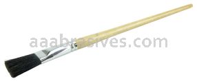 Weiler 41025 1" Fitch Brush Black China Bristle 1-9/16" Trim Length Clear Lacquered Handle