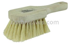 Weiler 44014 8" Utility Scrub Brush White Tampico Fill Short Handle Wood Block