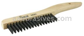 Weiler 44061 Hand Wire Scratch Brush .012 Carbon Steel Fill Shoe Handle 2 x 17 Rows