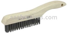 Weiler 44063 Hand Wire Scratch Brush .012 Carbon Steel Fill Shoe Handle 4 x 16 Rows