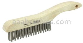 Weiler 44064 Hand Wire Scratch Brush .012 Stainless Steel Fill Shoe Handle 4 x 16 Rows
