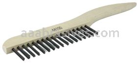 Weiler 44100 Hand Wire Scratch Brush .012 Carbon Steel Fill Shoe Handle 1 x 17 Rows