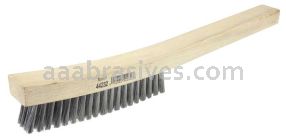 Weiler 44232 Plater's Brush Stainless Steel Fill 4 X 19 Rows Curved Handle