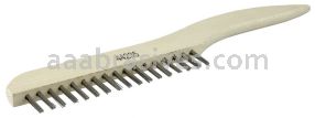 Weiler 44235 Hand Wire Scratch Brush .012 Stainless Steel Fill Shoe Handle 1 x 17 Rows