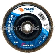 Weiler 50007V 4-1/2" Tiger Trim Flap Disc Conical Type 29 Trimmable Backing 60 Z 5/8"-11 UNC Nut Vending Ready