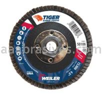 Weiler 50106V 4-1/2" Tiger Ceramic Abrasive Flap Disc Angled Type 29 Phenolic Back 60c 5/8"-11 UNC Nut Vending