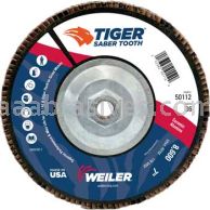 Weiler 50112 7" Tiger Ceramic Abrasive Flap Disc Conical Type 29 Phenolic Backing 36C 5/8"-11 UNC Nut