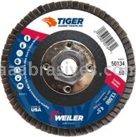 Weiler 50134 4-1/2 Tiger Ceramic High Density Type 27 Abrasive 60C 5/8"-11 UNC Nut