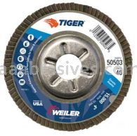 Weiler 50503 4" Tiger Disc Abrasive Flap Disc Conical Type 29 Aluminum Backing 40 Z 5/8" Arbor Hole