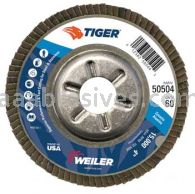 Weiler 50504 4" Tiger Disc Abrasive Flap Disc Conical Type 29 Aluminum Backing 60 Z 5/8" Arbor Hole