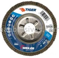 Weiler 50506 4" Tiger Disc Abrasive Flap Disc Conical Type 29 Aluminum Backing 120 Z 5/8" Arbor Hole
