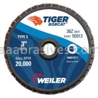 Weiler 50912 3" BobCat Mini Abrasive Flap Disc Flat Type 27 Type S Mount 36 Z