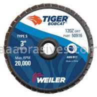 Weiler 50916 3" BobCat Mini Abrasive Flap Disc Flat Type 27 Type S Mount 120 Z