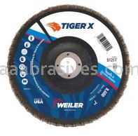 Weiler 51217 7" Tiger X Flap Disc Angled Type 29 Phenolic Backing 60 Z 7/8" Arbor Hole