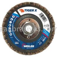 Weiler 51228 4-1/2" Tiger X Flap Disc Flat Type 27 Phenolic Backing 80 Z 5/8-11" Arbor Hole