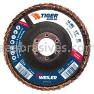 Weiler 51314 4-1/2 Tiger Angled Radial Ceramic Flap Disc 80C 7/8 Arbor Hole