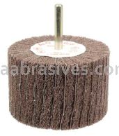 Weiler 54511 3" x 2" Non-Woven Stem-Mounted Interleaf Flap Wheel 320 AO 1/4" Stem
