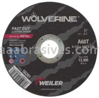 Weiler 56281 4-1/2" x .045" Wolverine Type 1 Cut-Off Wheel A60T 7/8" AH