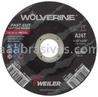 Weiler 56475 4-1/2" x 3/32" Wolverine Type 27 Cutting Wheel A24T 7/8" AH