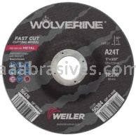 Weiler 56476 5" x 3/32" Wolverine Type 27 Cutting Wheel A24T 7/8" AH