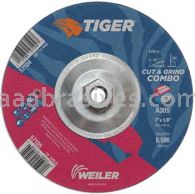 Weiler 57104 7" x 1/8" TIGER AO Type 27 Cut/Grind Combo Wheel A30S 5/8"-11 Nut