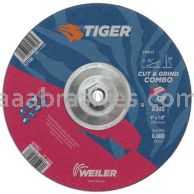 Weiler 57106 9" x 1/8" TIGER AO Type 27 Cut/Grind Combo Wheel A30S 5/8"-11 Nut