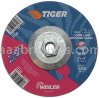 Weiler 57128 6" x 1/4" TIGER AO Type 27 Grinding Wheel A24R 5/8"-11 Nut
