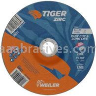 Weiler 58023 7" x .060" TIGER ZIRC Type 27 Cutting Wheel Z60T 7/8" AH