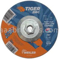 Weiler 58054 6" x 1/8" TIGER ZIRC Type 27 Cut/Grind Combo Wheel Z30T 5/8"-11 Nut