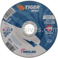 Weiler 58111 5" x .045" TIGER INOX Type 27 Cutting Wheel INOX60S 7/8" AH