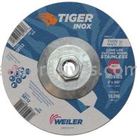 Weiler 58113 6" x .045" TIGER INOX Type 27 Cutting Wheel INOX60S, 5/8"-11 Nut