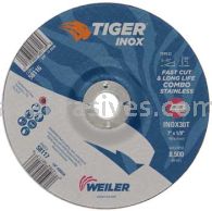 Weiler 58117 7" x 1/8" TIGER INOX Type 27 Cut/Grind Combo Wheel INOX30T 7/8" AH
