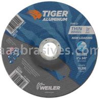 Weiler 58209 6" x .045" TIGER ALUMINUM Type 27 Cutting Wheel ALU60S 7/8 AH