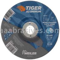 Weiler 58219 6 x 1/8 TIGER ALUMINUM Type 27 Cut/Grind Combo Wheel ALU30T 7/8 AH