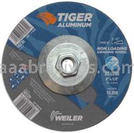 Weiler 58230 6" x 1/4" TIGER ALUMINUM Type 27 Grinding Wheel ALU24R 5/8-11 Nut