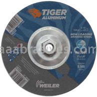 Weiler 58232 7" x 1/4" TIGER ALUMINUM Type 27 Grinding Wheel ALU24R 5/8-11 Nut