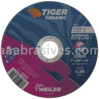 Weiler 58301 5" x .045" TIGER CERAMIC Type 1 Cut-Off Wheel CER60S 7/8 AH