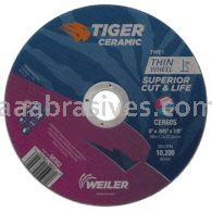 Weiler 58302 6" x .045" TIGER CERAMIC Type 1 Cut-Off Wheel CER60S 7/8 AH