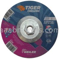 Weiler 58310 6" x .045" TIGER CERAMIC Type 27 Cutting Wheel CER60S 5/8-11 Nut