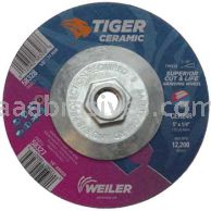 Weiler 58328 5" x 1/4" TIGER CERAMIC Type 27 Grinding Wheel CER24R 5/8-11 Nut