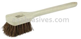 Weiler 72101 20" Utility Scrub Brush Palmyra Fill Long Handle Wood Block