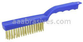 Weiler 73218 Hand Wire Scratch Brush .012 Brass Wire Fill Plastic Handle