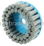 Weiler 85854 6" Nylox Disc Brush Crimped Filament .040/80 SC Fill 7/8" Arbor Hole