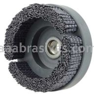 Weiler 86160 4" Diameter FME-Compliant Black Nylox Cup Brush 80CG Crimped Rectangular Fill