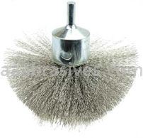 Weiler 96705 4" Circular Flared Crimped Wire End Brush .008" Stainless Steel Fill