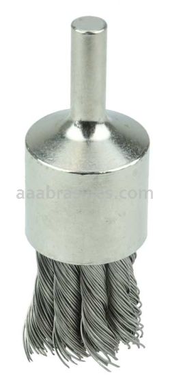 Weiler 10387 3/4" Nickel-Plated Cup End Brush .014" Stainless Steel Knot Wire Fill